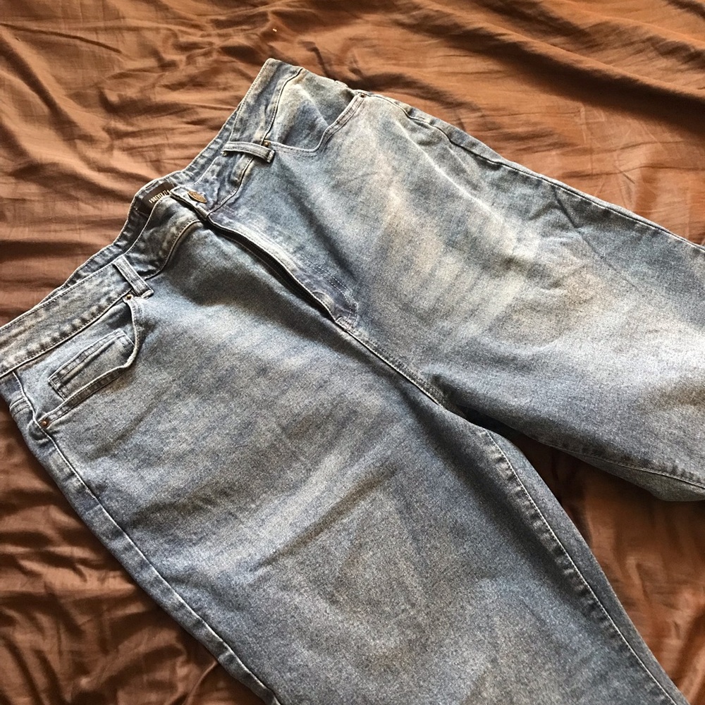 F21 flare high waisted jeans size 16